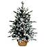 3ft Feel Real® Snowy Dorchester Pine Christmas Tree in Burlap Base White