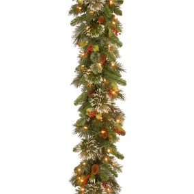 9ft LED Wintry Pine Garland