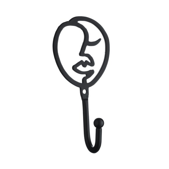 Mix And Match Faces Matte Black Curtain Tieback Hooks