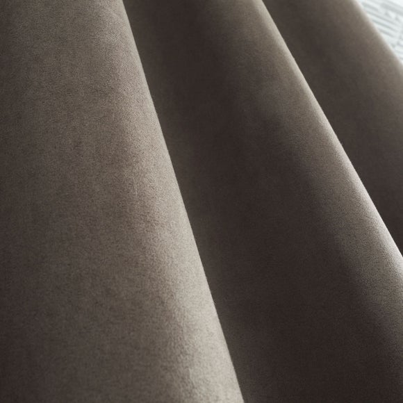 Catherine Lansfield Faux Suede Mink Eyelet Curtains Dunelm