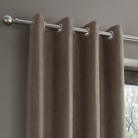 Catherine Lansfield Faux Suede Mink Eyelet Curtains