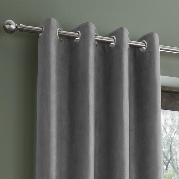 Catherine Lansfield Faux Suede Eyelet Curtains image 1 of 4