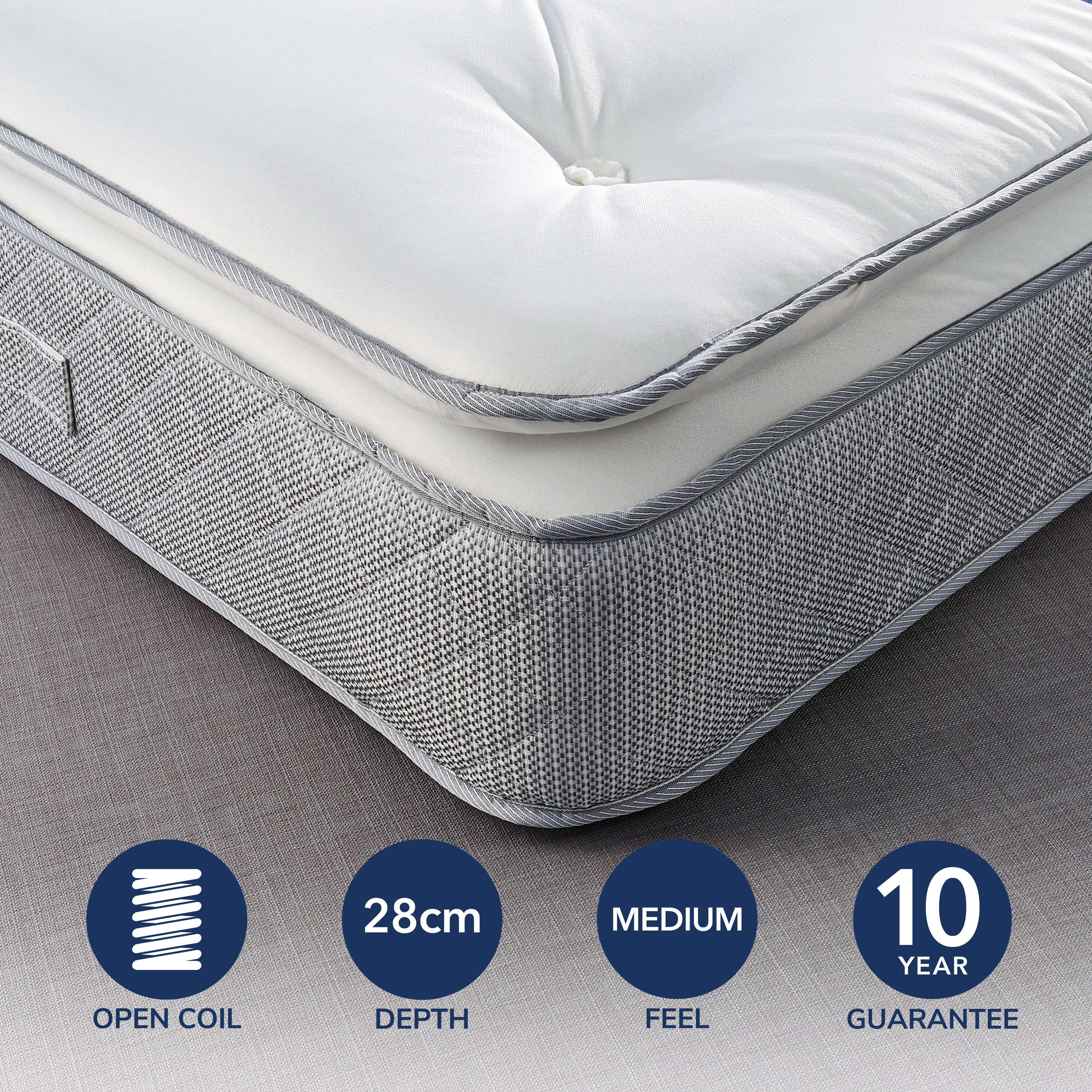 Fogarty Just Right Pillow Top Orthopaedic Open Coil Mattress White