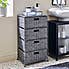 Recycled Plastic Grey Rattan Drawer Tower White