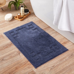 Luxury Cotton Non-Slip Folkstone Blue Bath Mat