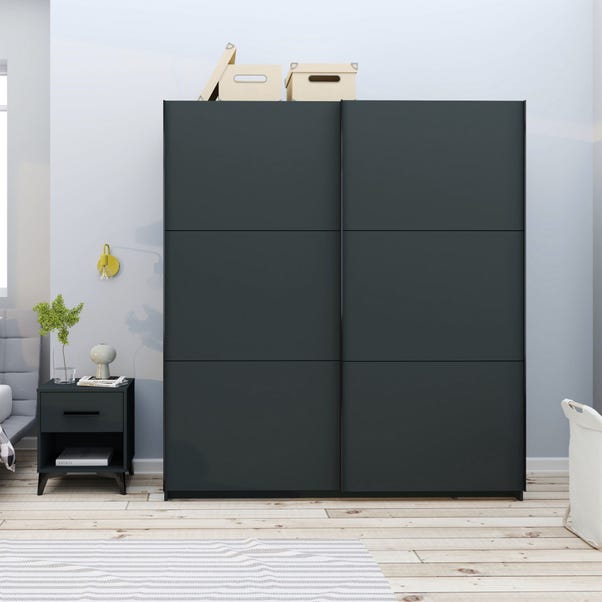 Norland Anthracite 2 Door Sliding, Wardrobe With Two Sliding Doors