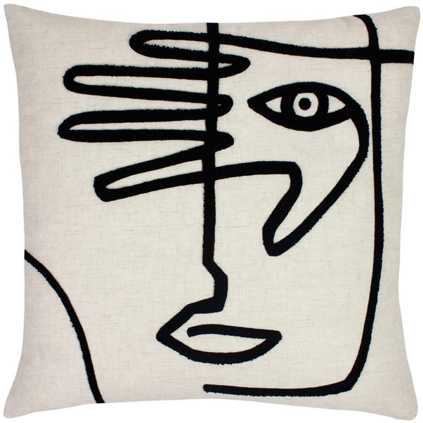 furn. Mono Face Linen Cushion image 1 of 2