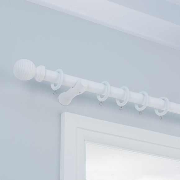 Arden Wooden Curtain Pole White