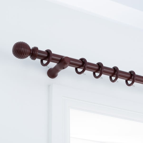 Arden Fixed Wooden Curtain Pole with Rings image 1 of 2