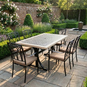 Wilmington Dining Table With 6 Ascot Chairs Set