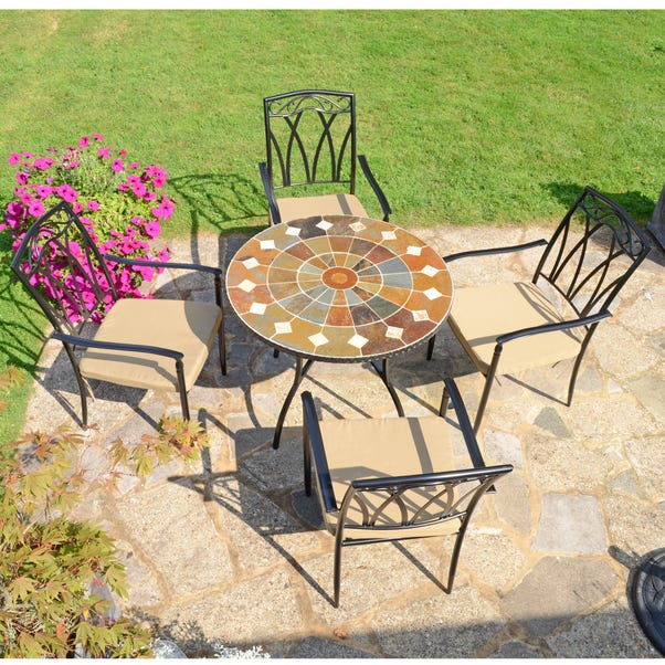 Glendale 91cm Patio Table Set with 4 Austin Chairs image 1 of 9