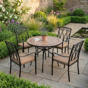 Riverside 91cm Patio Table Set With 4 Austin Chairs