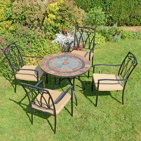 Villena Table with 4 Ascot Chairs Set