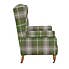 Oswald Grande Check Wingback Armchair Green Oswald Wingback