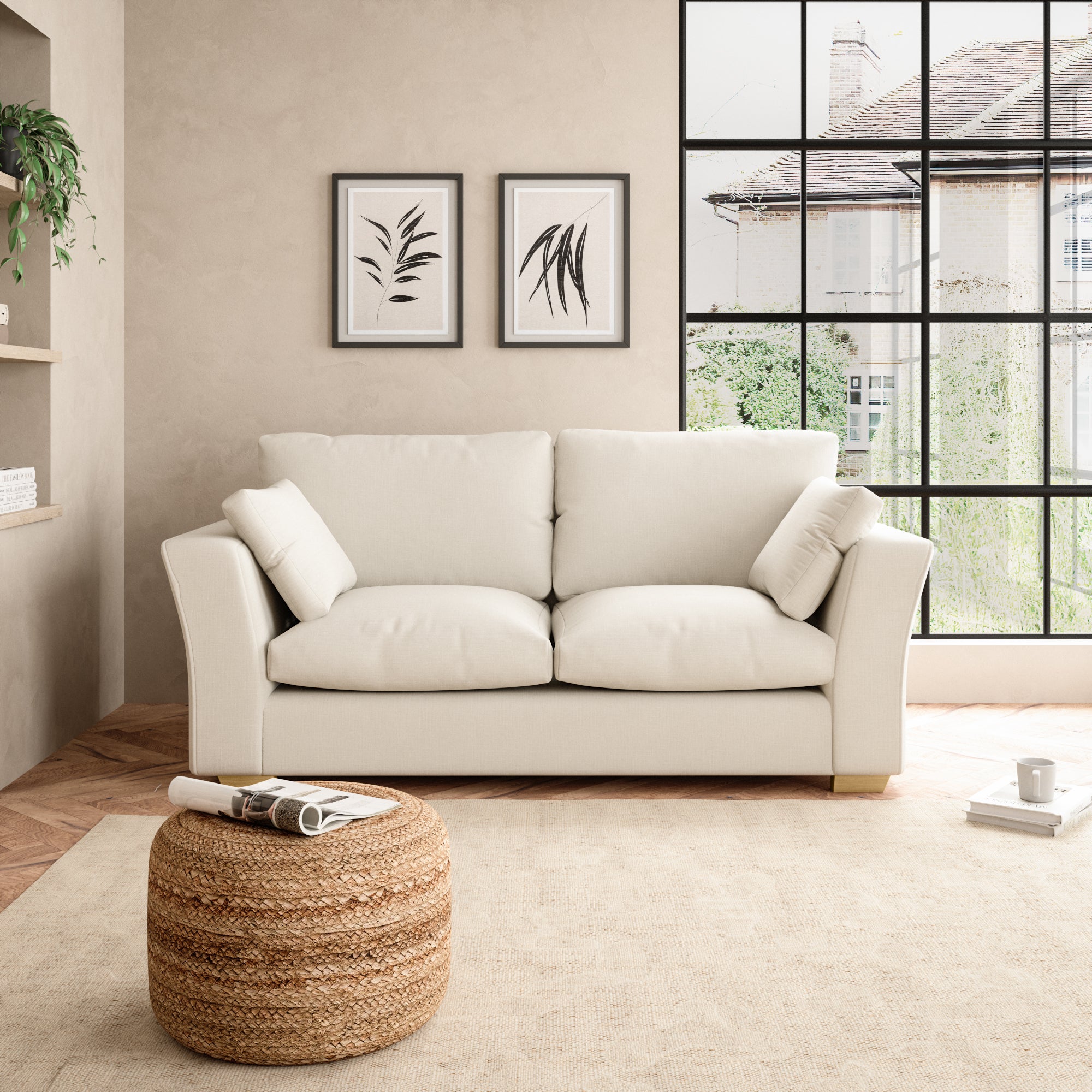 Blakeney 2 Seater Sofa Slub Cotton Blend Sandstone