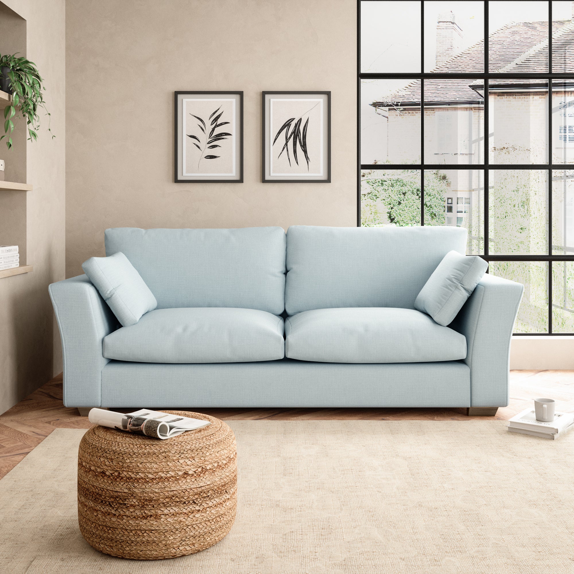 Blakeney 4 Seater Sofa Light Blue