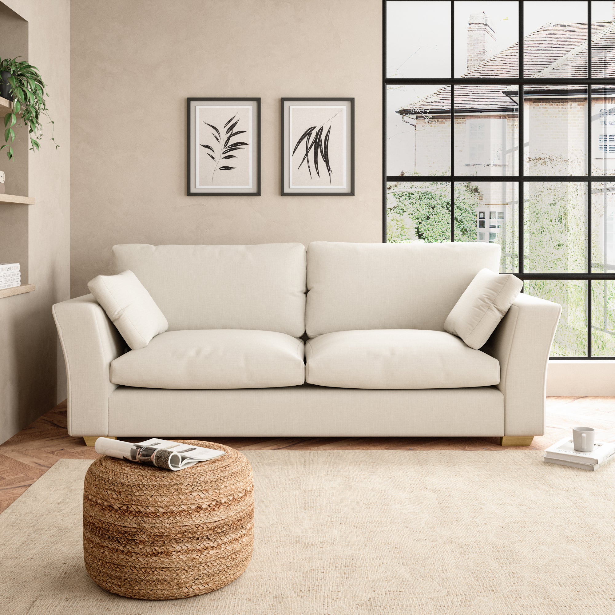 Blakeney 4 Seater Sofa Slub Cotton Blend Sandstone