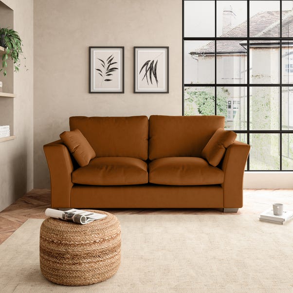 Blakeney Luxury Velvet 2 Seater Sofa Luxury Velvet Orange Umber