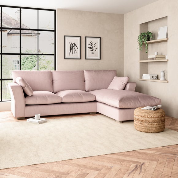 Small pink deals corner sofa