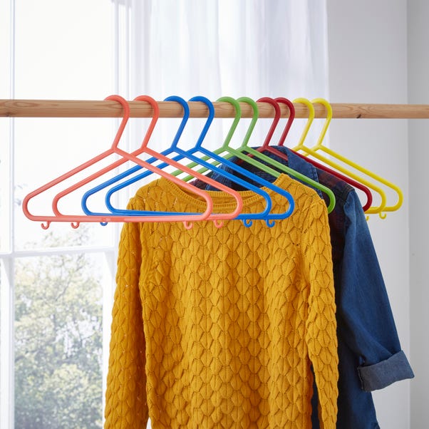 Pack of 10 Colourful Kid's Clothes Hangers image 1 of 1