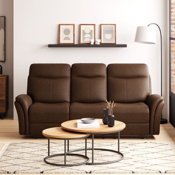 Suede leather deals reclining sofa