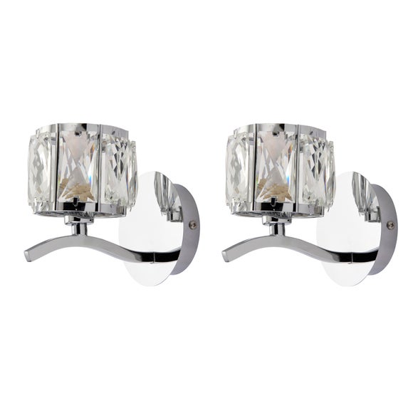 kleio glass chrome wall light