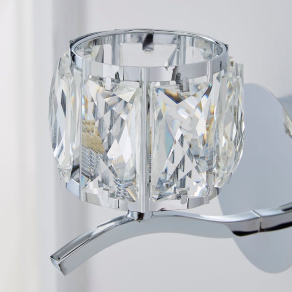 kleio glass chrome wall light