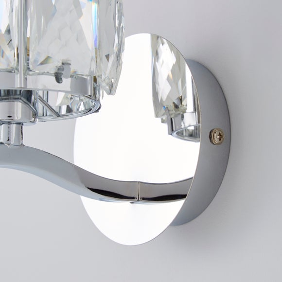 kleio glass chrome wall light