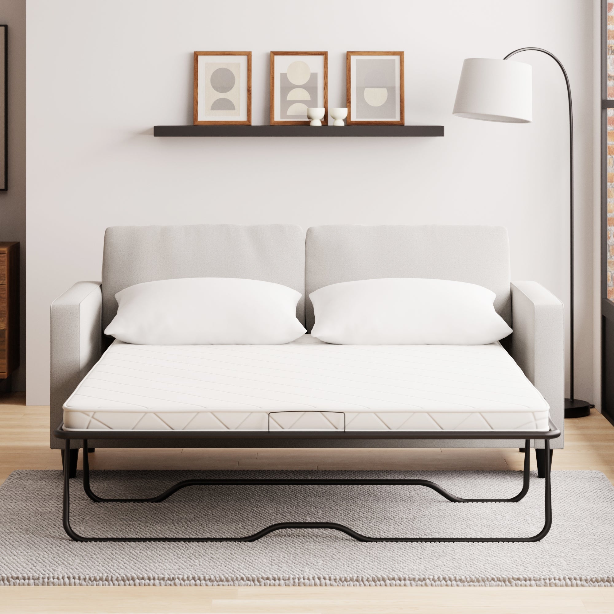 Zoe Light Grey Boucle sofa bed