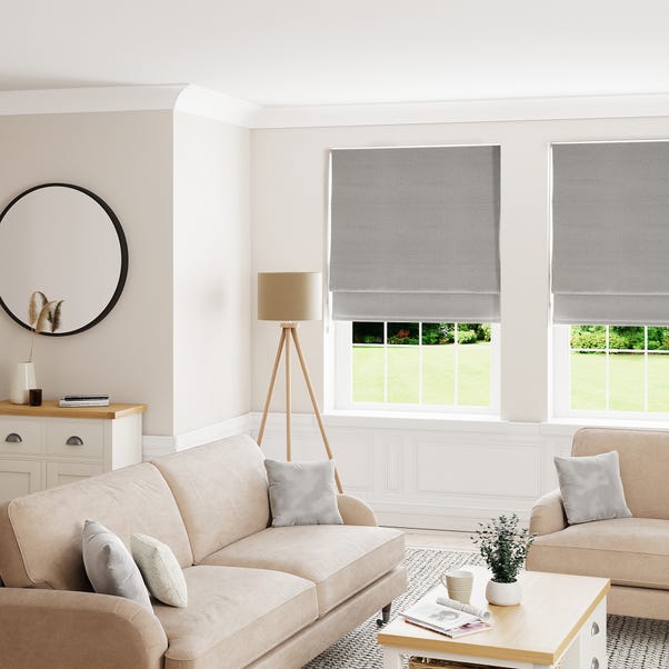 Luna Mid Grey Blackout Roman Blind Dunelm Luna Mid Grey Blackout Roman Blind Dunelm, Light Blocking Roman Shades
