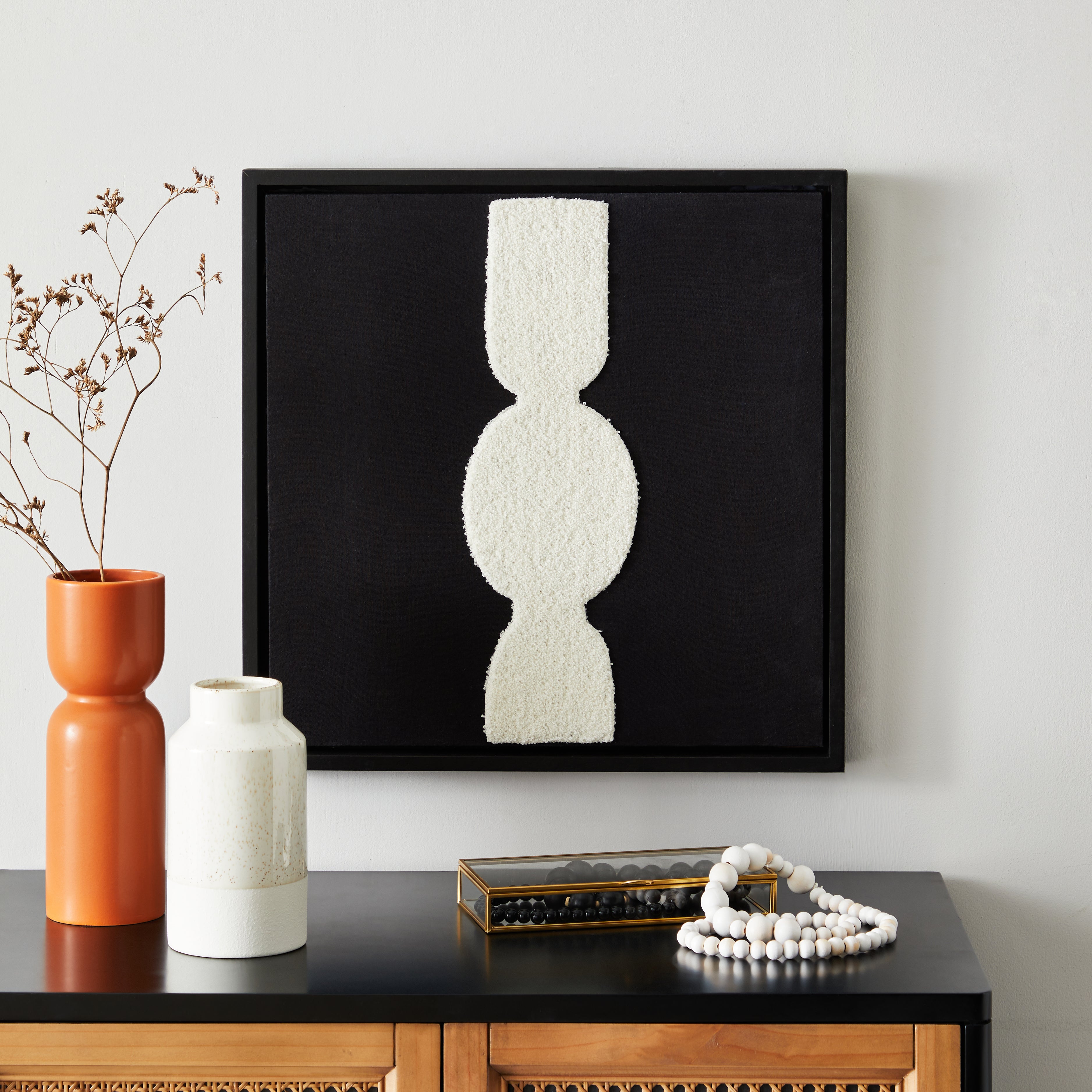 Click to view product details and reviews for Textured Shapes Abstract Canvas Black Black And White.