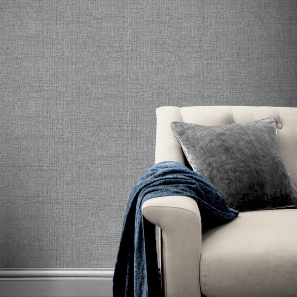 Country Plain Charcoal Wallpaper