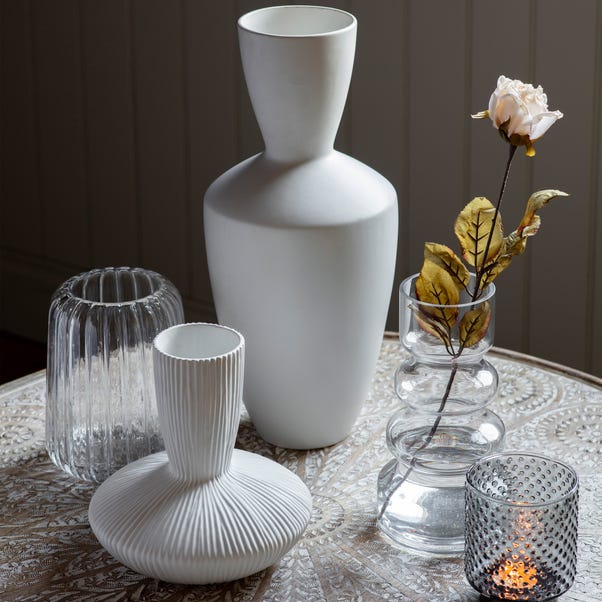 Nina White Stoneware Vase image 1 of 5