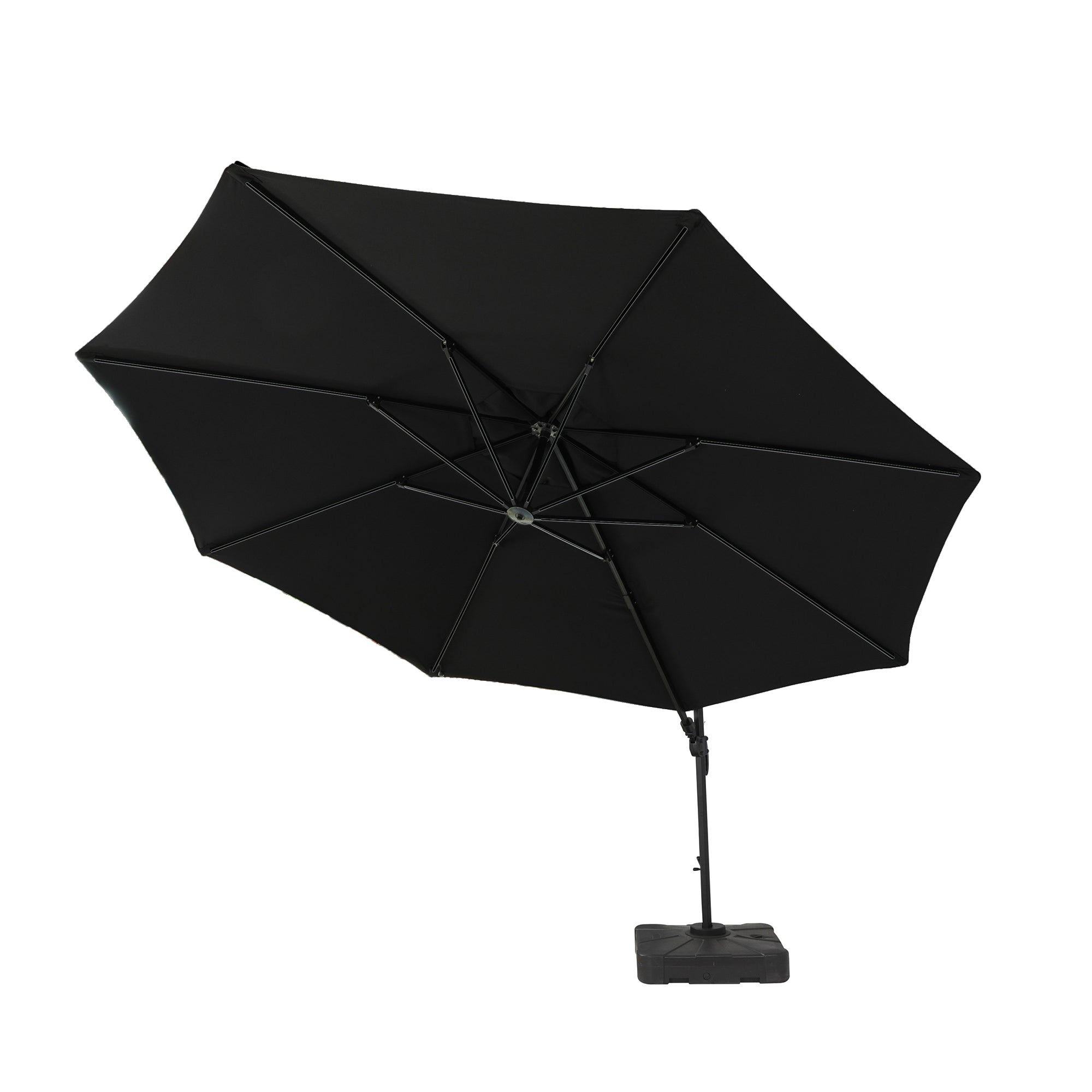 3.5m Deluxe Cantilever Grey Parasol with 100kg Base