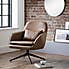 Bowery Faux Leather Brown Swivel Chair  Brown
