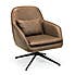 Bowery Faux Leather Brown Swivel Chair  Brown