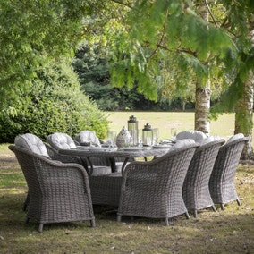 Granville Grey 8 Seater Oval Dining Set