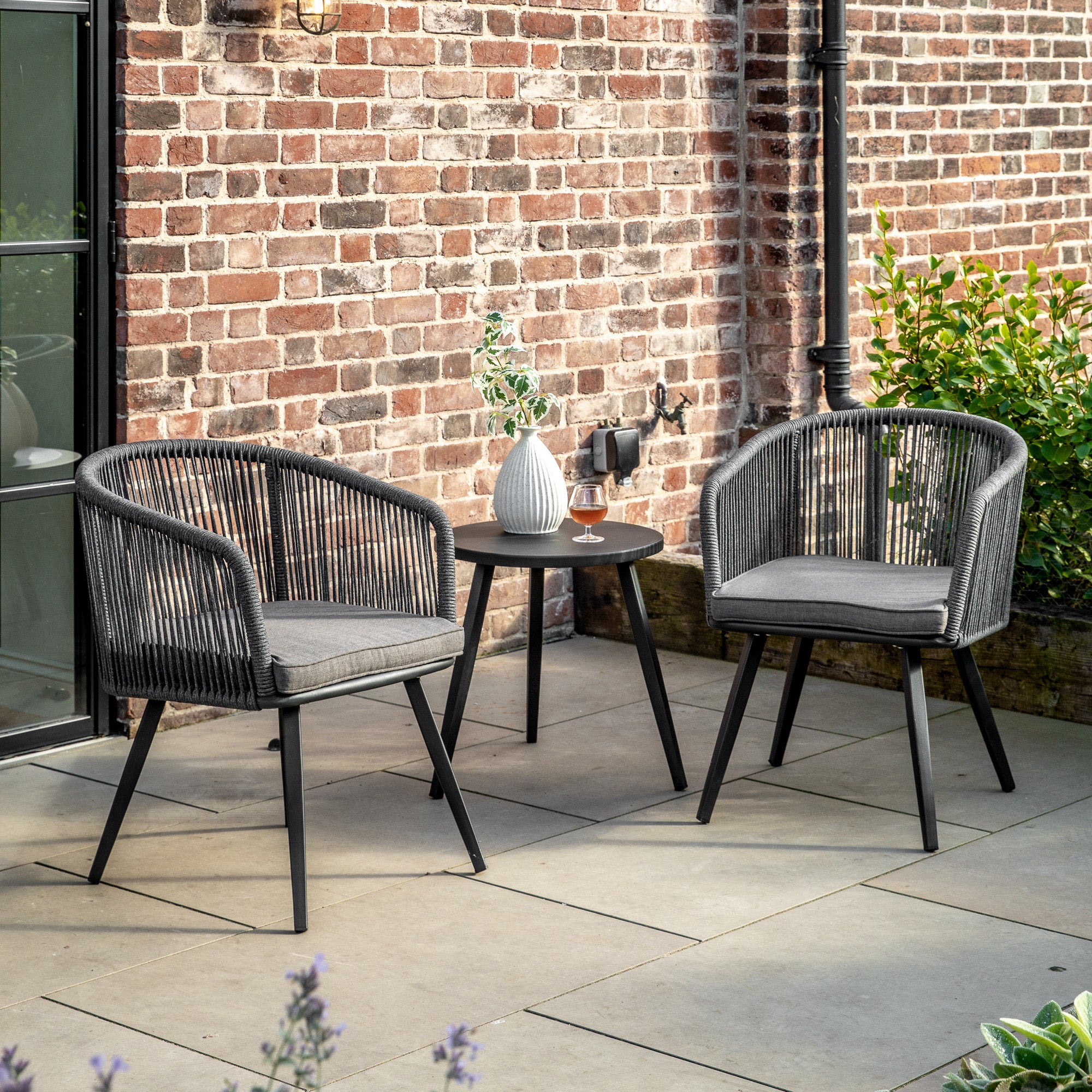 Lille Bistro Set Charcoal