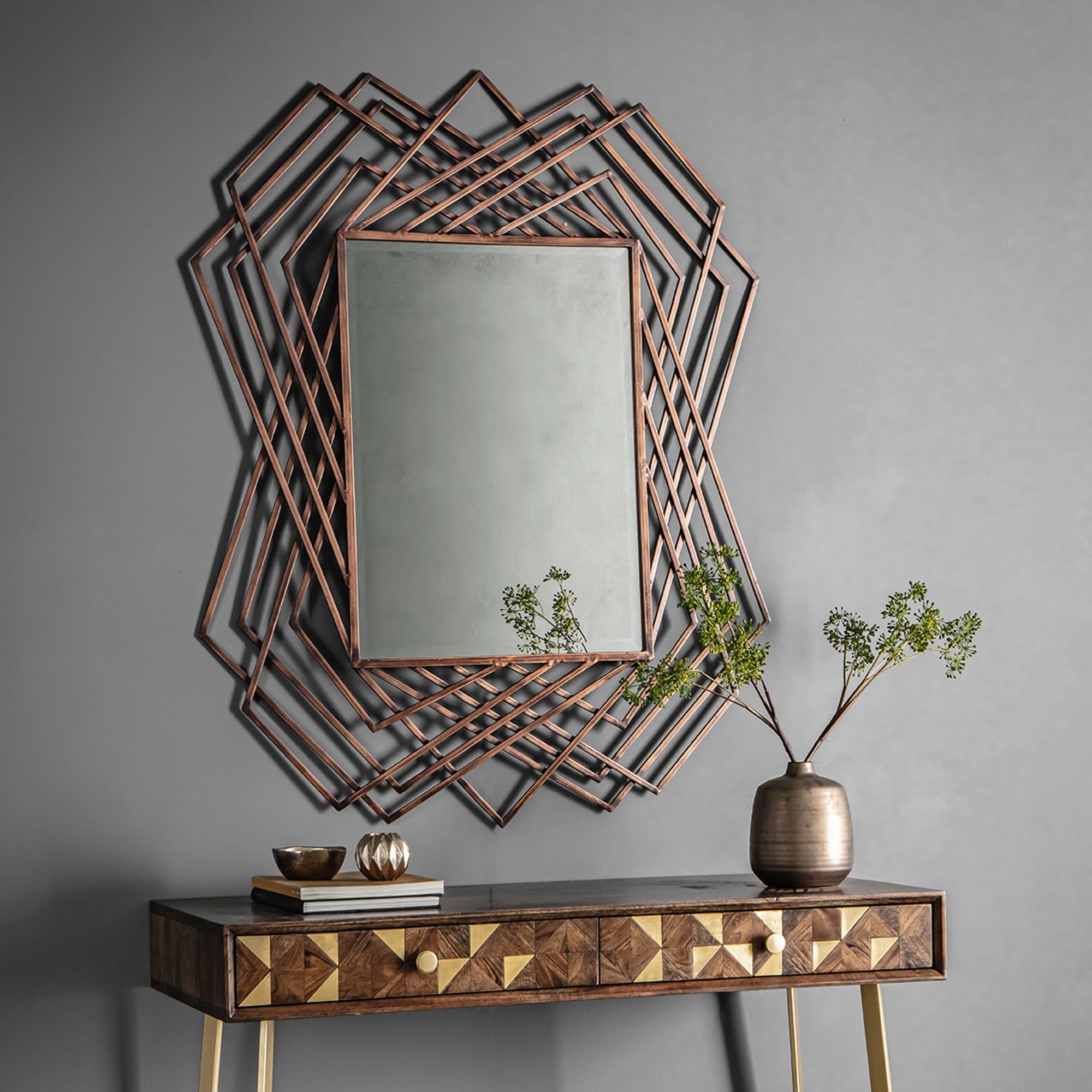 Alix Wall Mirror 110x94cm Brown