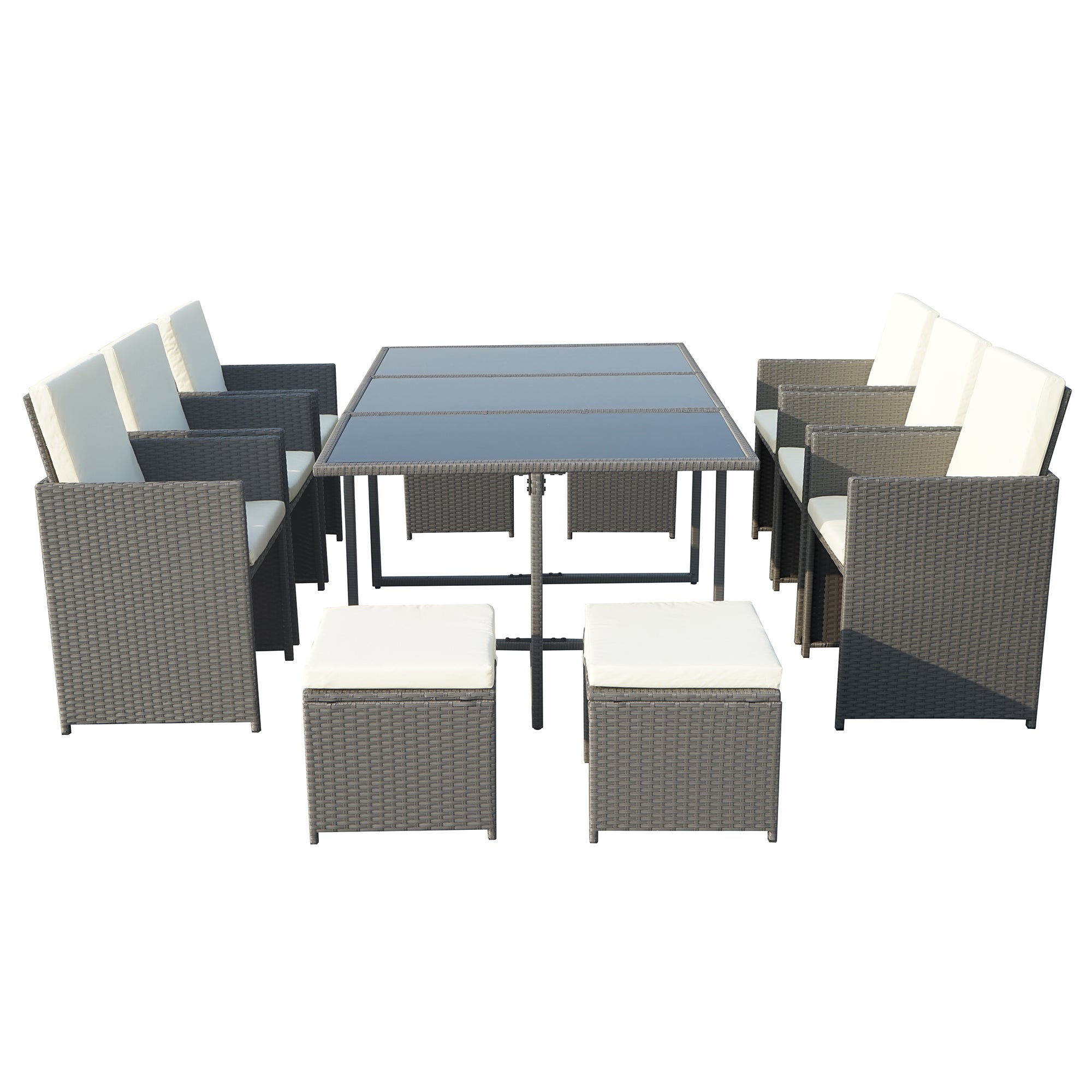 Image of Cannes Grey 10 Seater Cube Set Grey