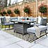 Mayfair 8 Seater 6 Piece Lounge Set with Rectangle Firepit Grey