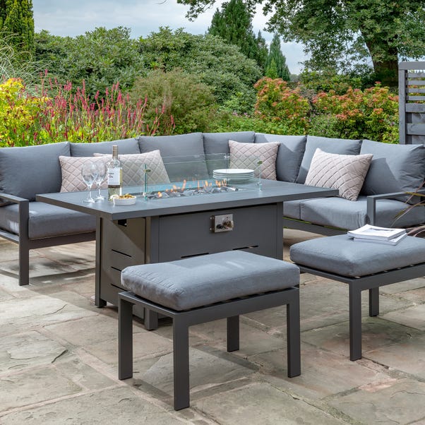 Titchwell Grey Corner Set with Firepit Table image 1 of 1