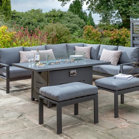 Titchwell Grey Corner Set with Firepit Table
