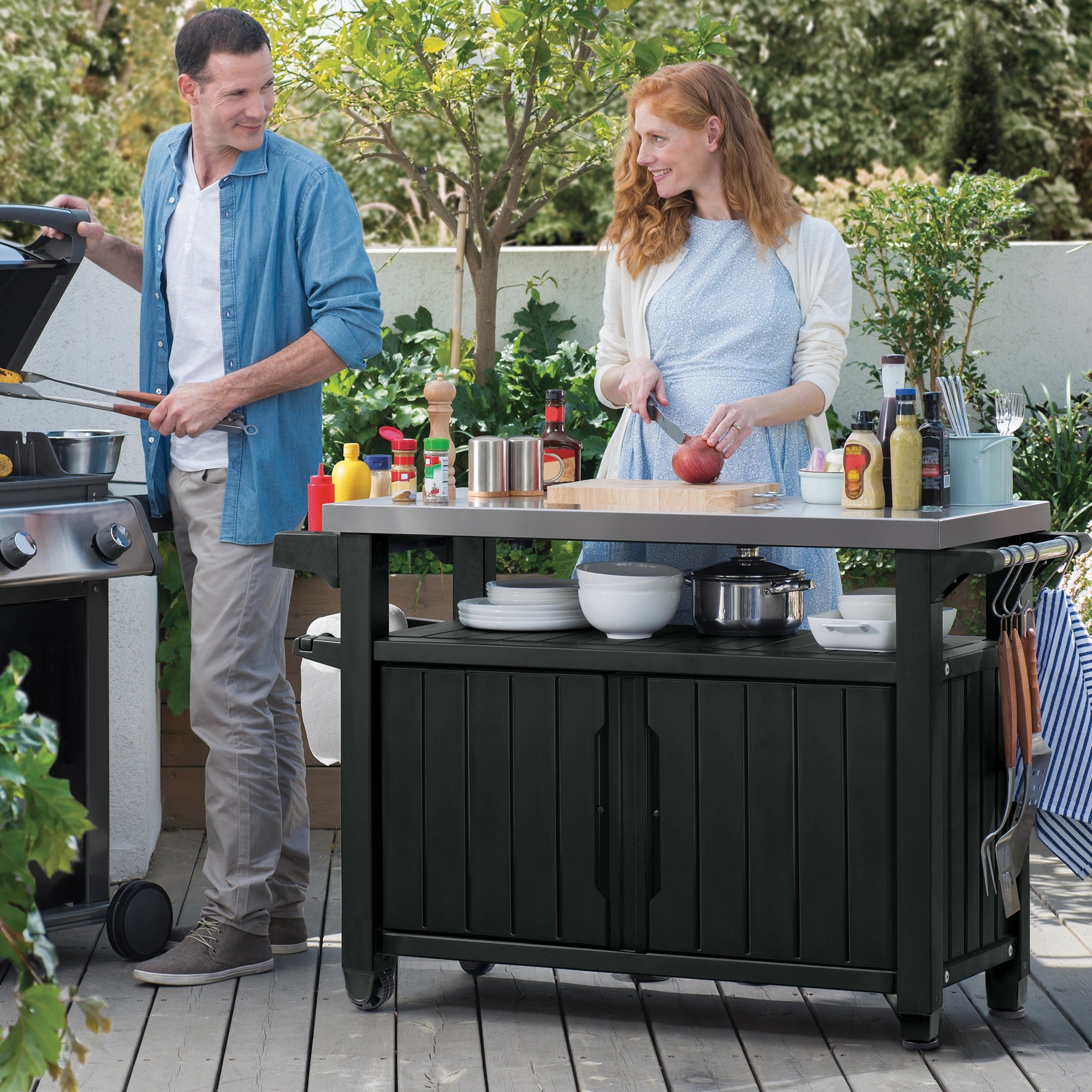 Image of Double BBQ Table Grey