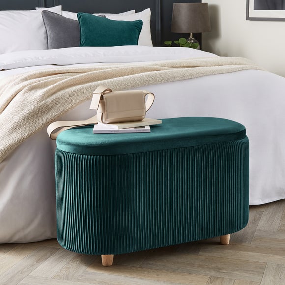 Florence Velvet Ottoman Dunelm