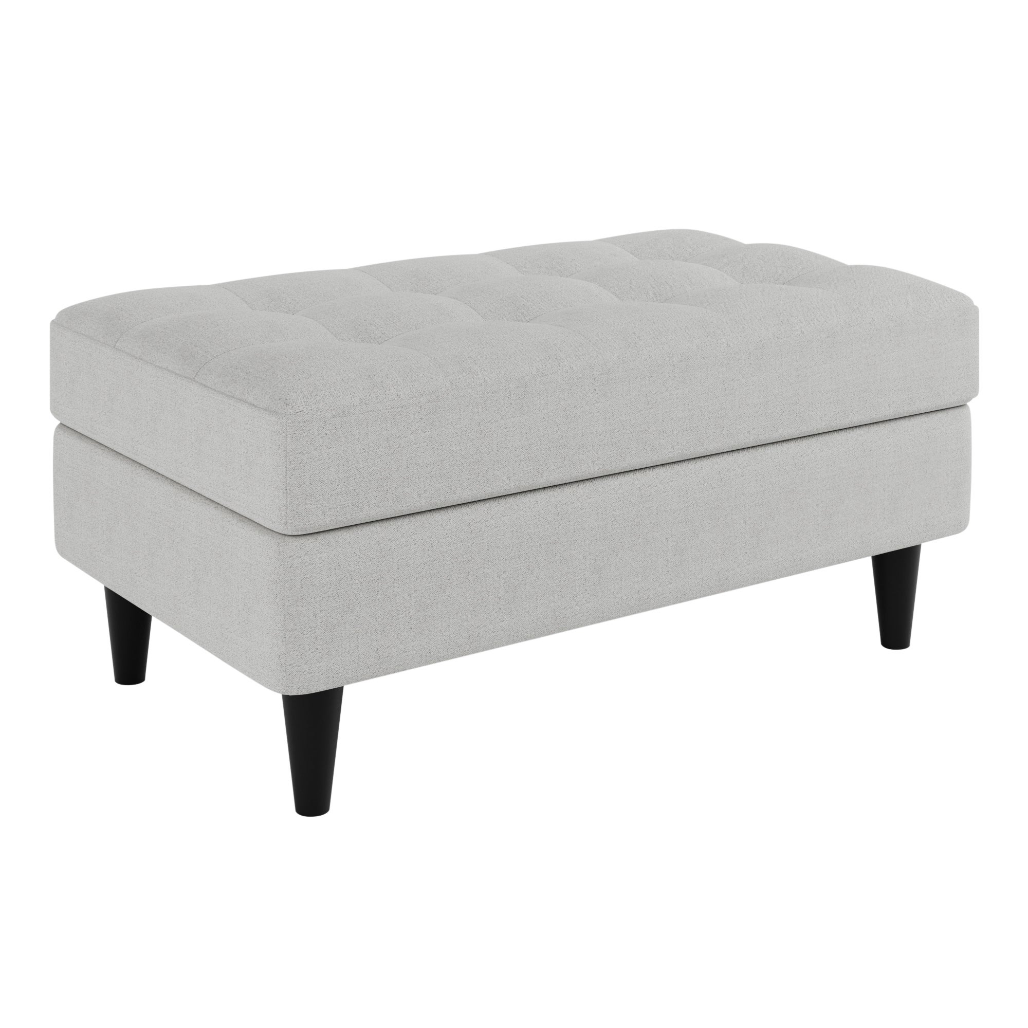 Zoe Boucle Storage Footstool Light Grey