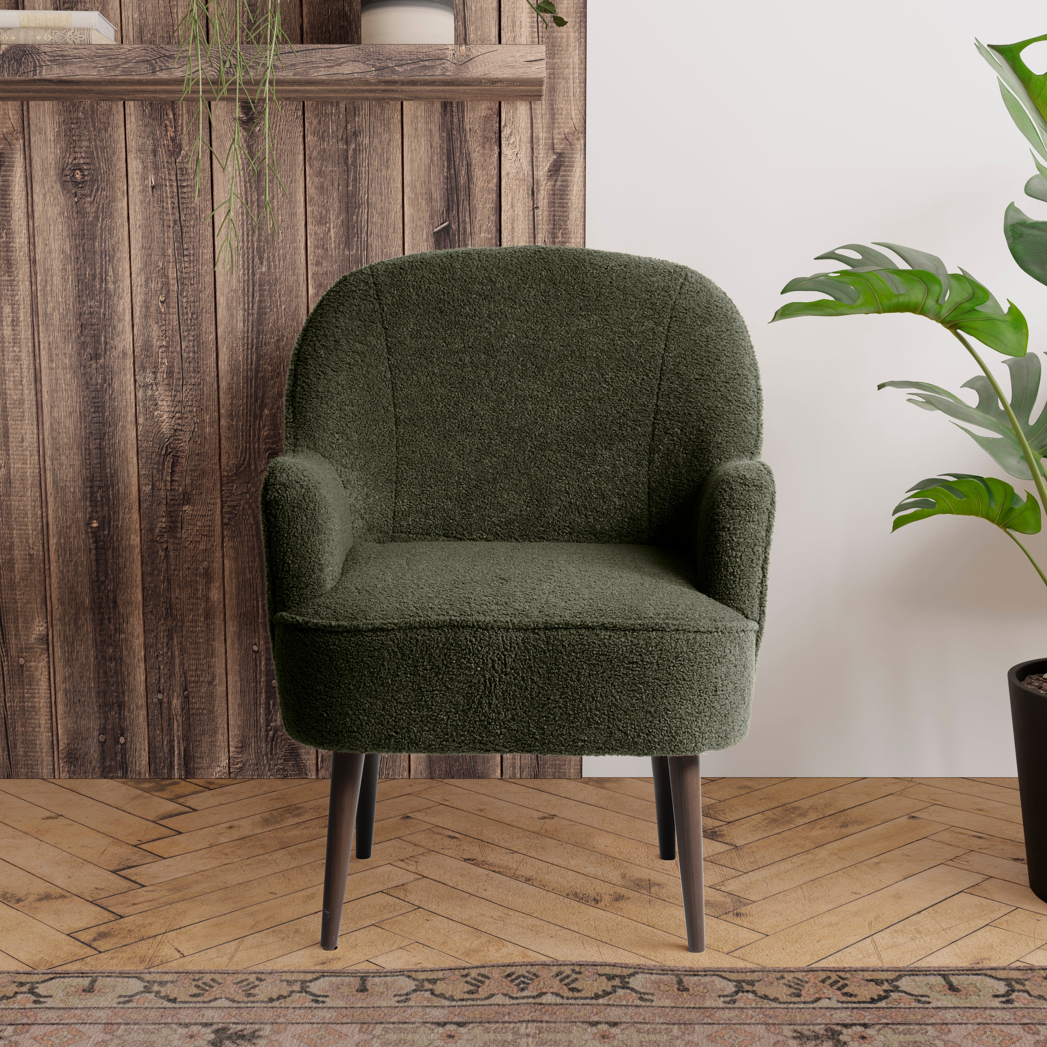Bailey Sherpa Occasional Chair Olive Green