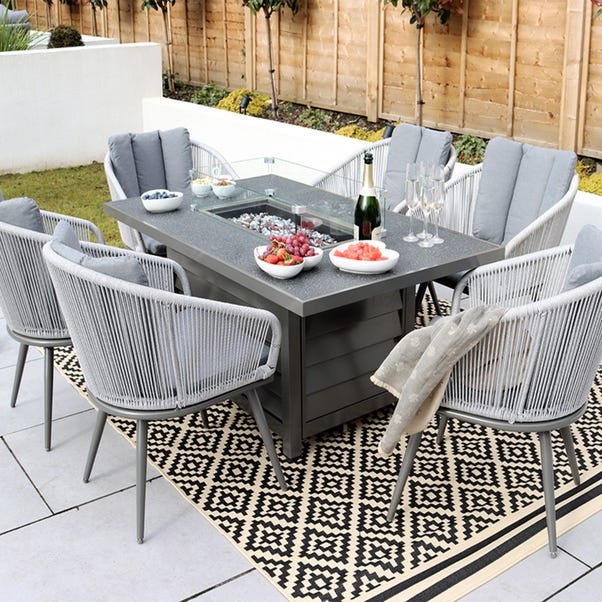Aspen 6 Seater Fire Pit Dining Set image 1 of 7