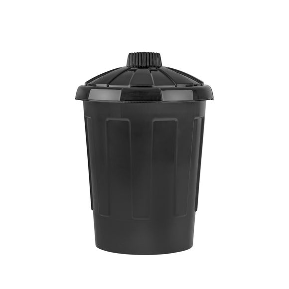 80L Black Wham Dustbin With Secure Lid 