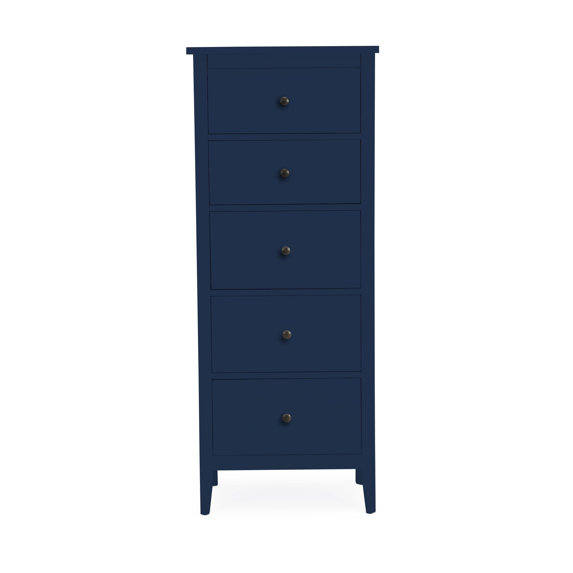 Lynton Navy Compact Tall Chest of Drawers Navy Blue